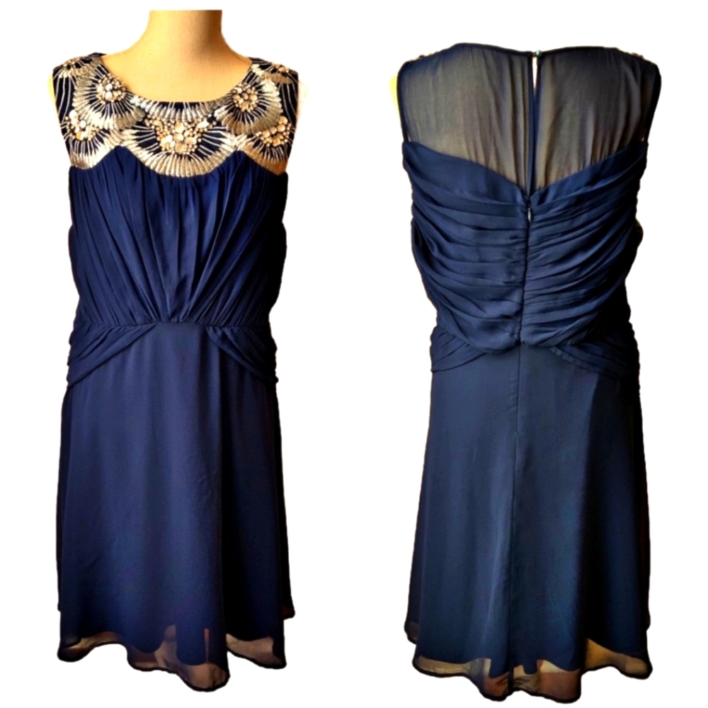 RICKI'S Navy Crystals Cocktail Dress Size 16